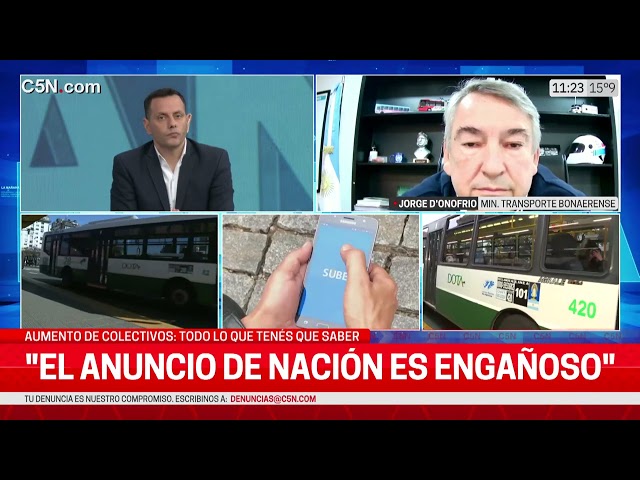 ⁣MANO a MANO con JORGE D'ONOFRIO, MIN. de TRANSPORTE: "ES UNA MEDIDA para CASTIGAR a los BO