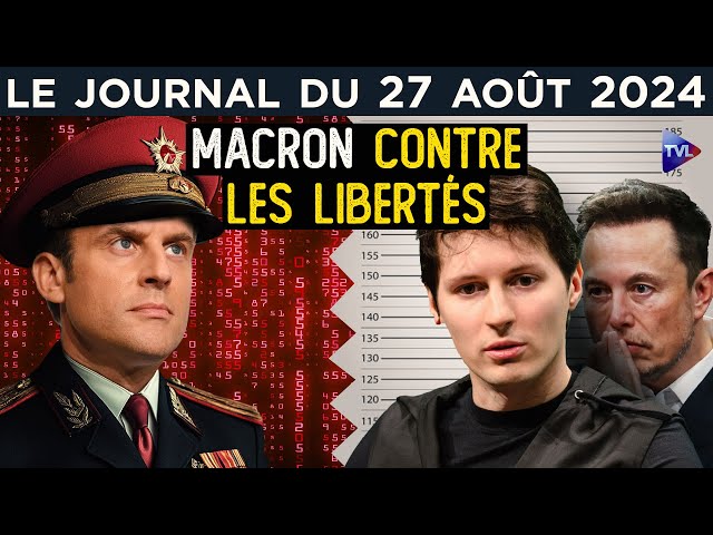 ⁣Telegram, X : Emmanuel Macron n’aime pas la liberté d’expression - JT du mardi 27 août 2024