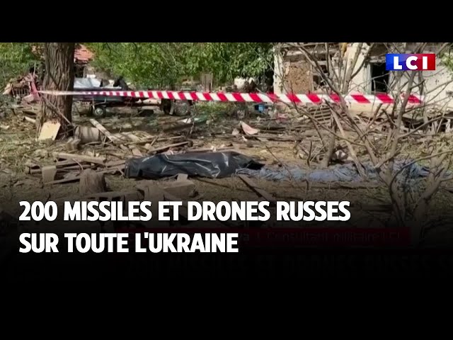 ⁣200 missiles et drones russes sur toute l'Ukraine