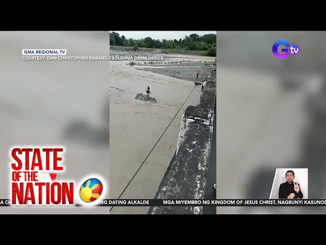 ⁣2 lalaking nag-picnic sa ilog, nasagip matapos abutan ng rumaragasang tubig | SONA