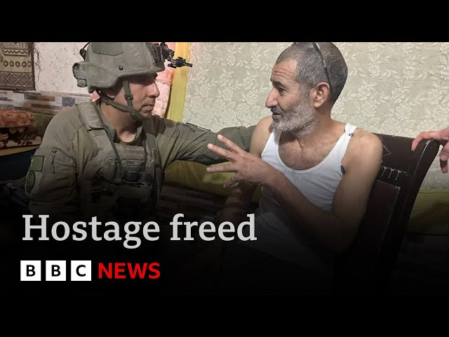 ⁣Israeli commandos rescue hostage from tunnel in southern Gaza | BBC News