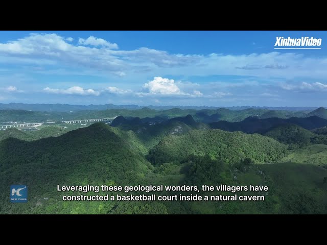 ⁣SW China outdoor basketball court makes air conditioning a breeze