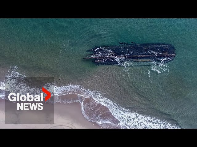 ⁣Nova Scotia shipwrecks discovered on Summerville beach