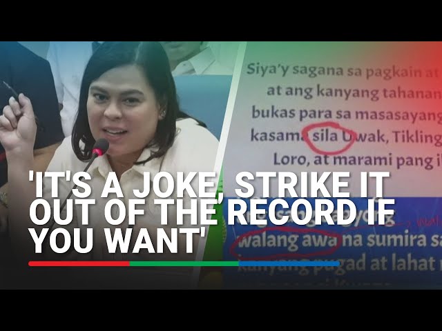 ⁣Shown her book's 'errors,' Sara Duterte answers with a joke | ABS-CBN News