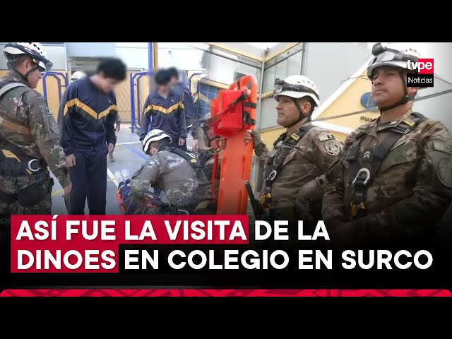 Dinoes visita colegio en Surco y enseña a escolares a afrontar intenso sismo: este fue el resultado