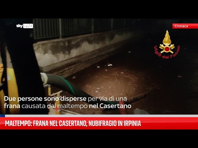 ⁣Frana nel Casertano, due dispersi. Nubifragio in Irpinia