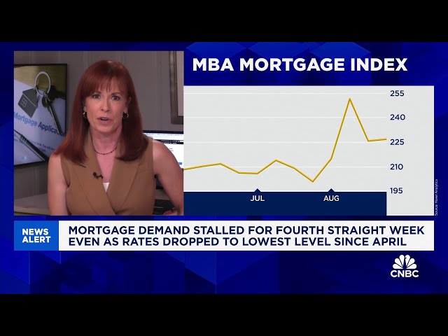 ⁣Weekly mortgage demand stalls, even though rates drop to lowest since April 2023