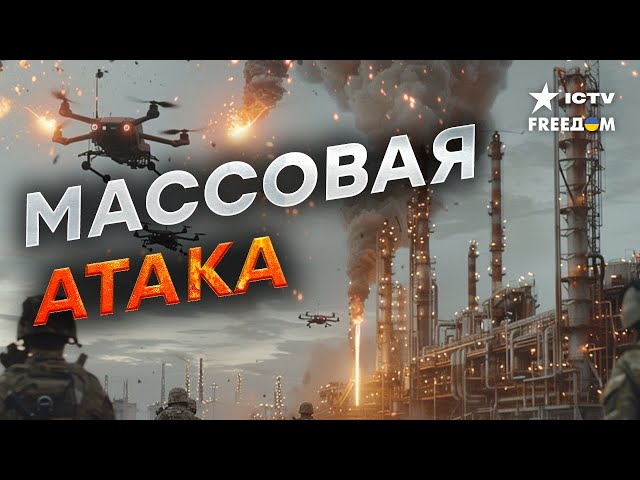 ⁣РОССИЯ поменяла ТАКТИКУ АТАК на ЭНЕРГОСИСТЕМЫ  Взрывы на КРУПНЕЙШЕМ НПЗ РФ