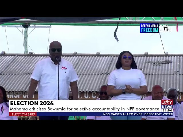 ⁣Election 2024: Mahama criticises Bawumia for selective accountability in NPP governance