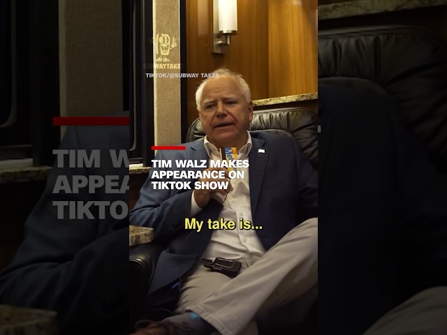 ⁣Tim Walz makes appearance on TikTok show