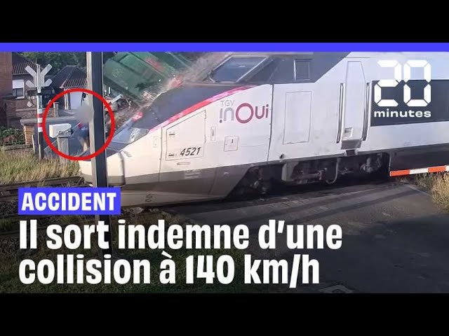 ⁣Belgique : Il sort indemne d’une collision à 140 km/h entre son tracteur et un TGV