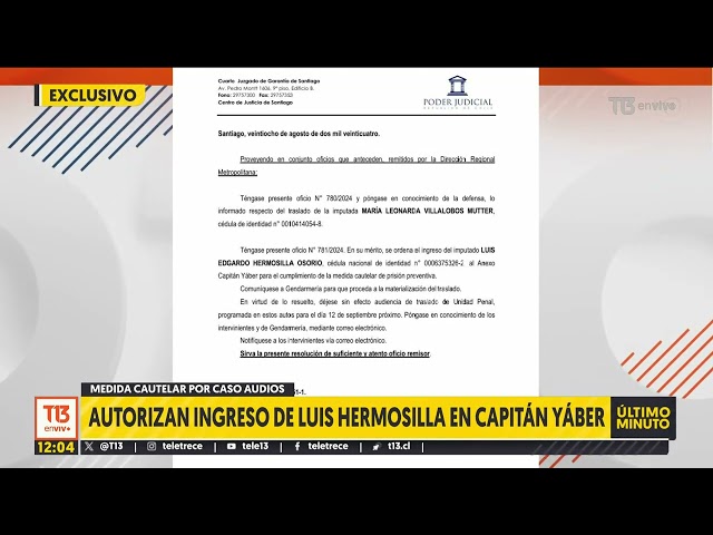 Tribunal ordena el traslado de Luis Hermosilla al Anexo Penitenciario Capitán Yáber