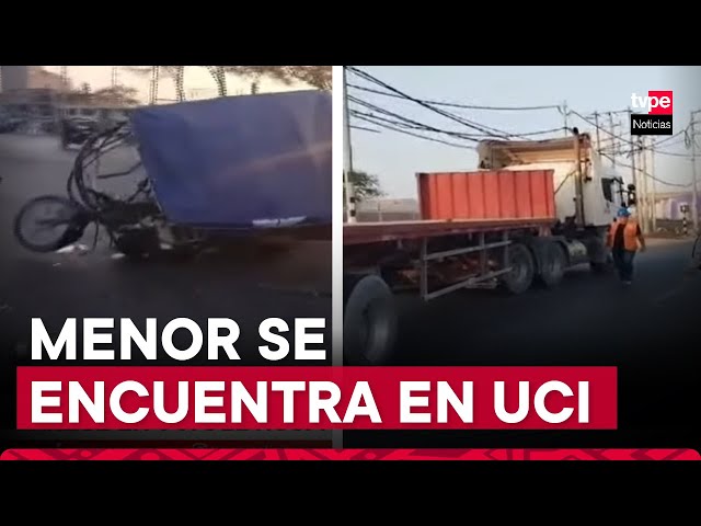 Piura: niño de 3 años herido tras choque de mototaxi contra tráiler