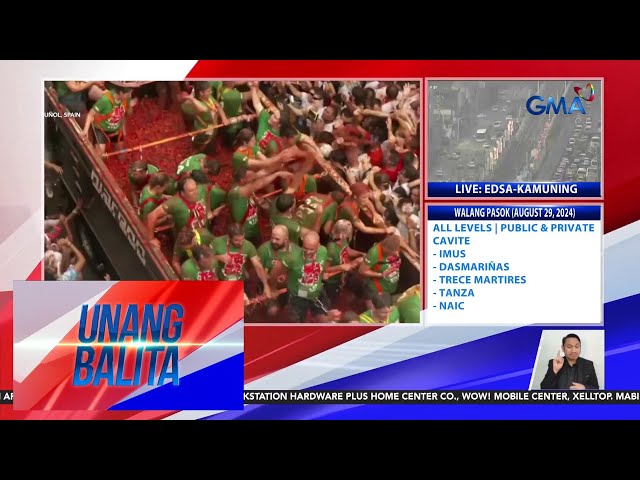 ⁣Libo-libong turista at residente, nagbatuhan ng mga kamatis sa La Tomatina... | Unang Balita