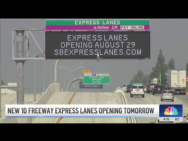 ⁣10 Freeway in Inland Empire gets express lanes Thursday