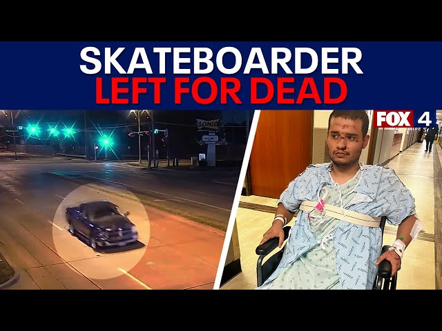 ⁣Dallas man on skateboard hit by truck that never stopped to help