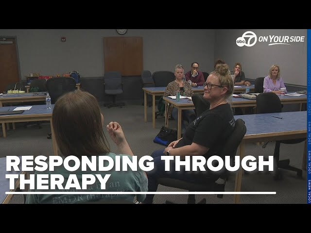 ⁣Therapists train in EMDR for trauma therapy to aid first responders