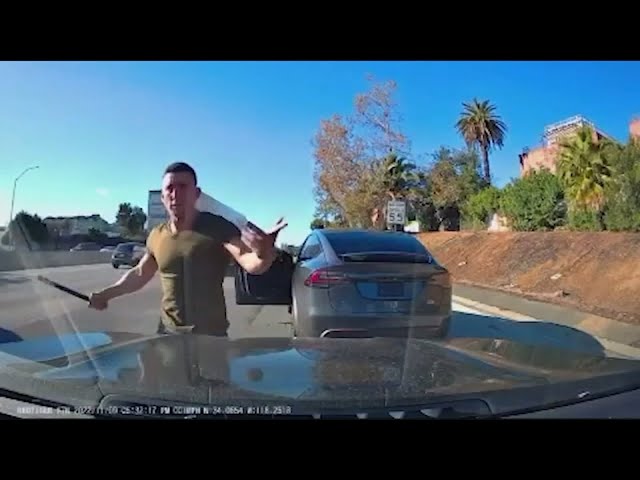 ⁣Tesla driver sentenced in SoCal road-rage attacks released early from prison