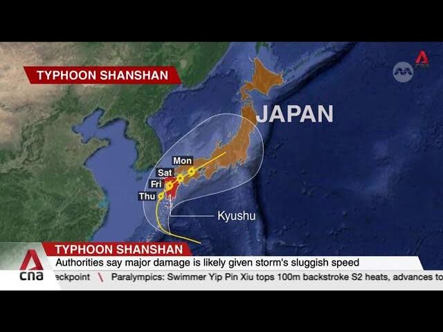 ⁣Typhoon Shanshan makes landfall in Japan