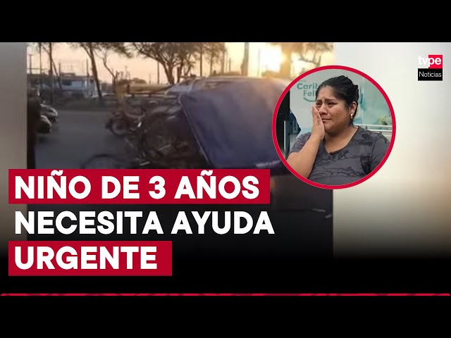 ⁣Piura: niño herido de gravedad en choque requiere apoyo económico para permanecer en UCI