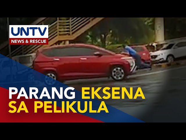 ⁣Driver ng kotseng umarangkada habang nakakapit sa hood ang MMDA enforcer, kakasuhan