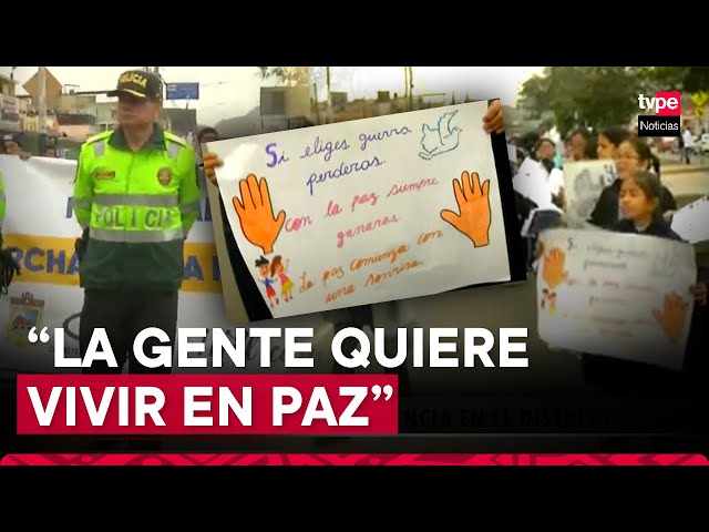 Rímac: ciudadanos y policías realizan marcha contra la violencia en el distrito