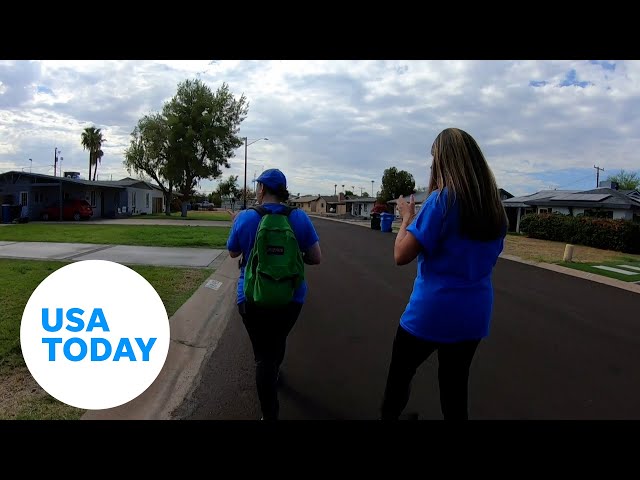 ⁣Arizona canvassers bear extreme heat to connect with voters | USA TODAY