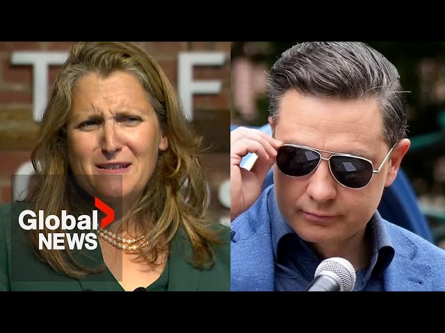 ⁣“Pathetic” that Conservatives are worried about “good economic news” for Canadians, Freeland says