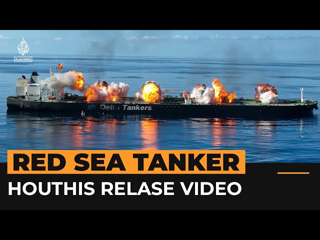 ⁣Houthis release video of attack on Red Sea oil tanker | AJ #Shorts