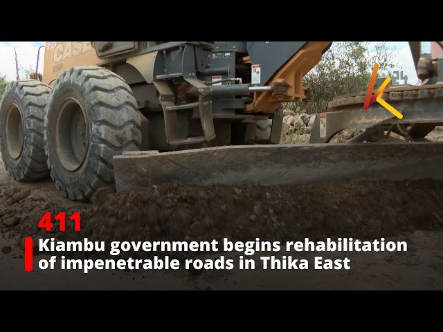 ⁣Relief as Kiambu government begins rehabilitation of impenetrable roads in Thika East