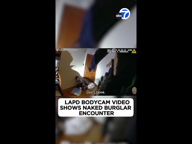 ⁣LAPD bodycam shows fatal shooting of naked burglar armed with knife