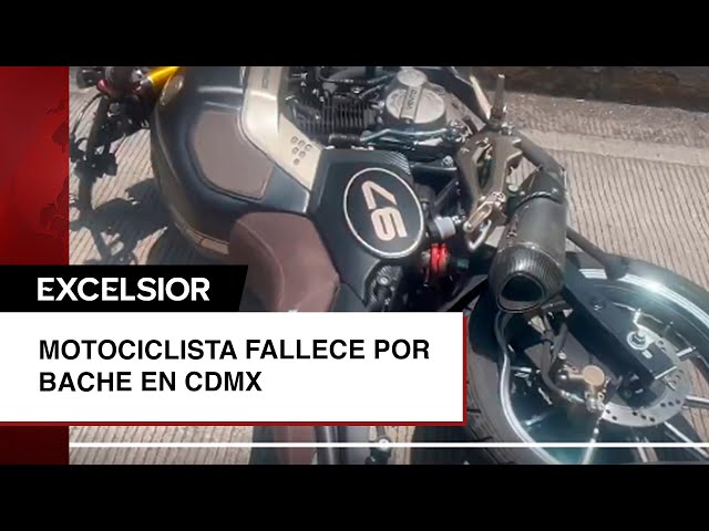 ⁣Fallece motociclista al caer en peligroso bache en Circuito Río Churubusco, CDMX