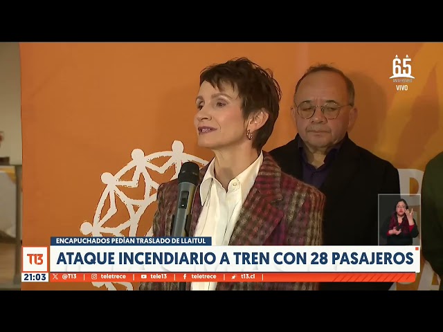 ⁣Ataque incendiario a tren con 28 pasajeros: Encapuchados pedían traslado de Llaitul