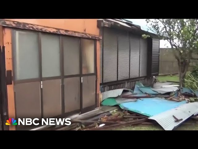 ⁣Millions urged to evacuate as typhoon slams Japan 