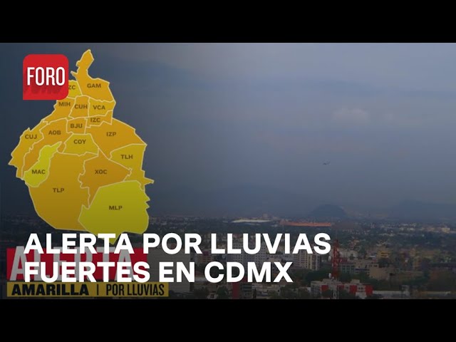 ⁣Activan alerta amarilla por lluvias fuertes para este jueves en toda la CDMX - Las Noticias