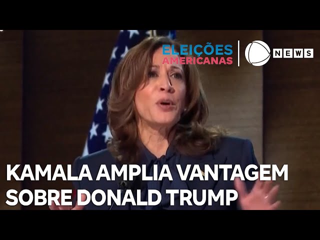 ⁣Kamala aparece à frente de Trump em nova pesquisa eleitoral