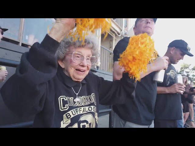 ⁣Buffs superfan, 99, overcomes injury for season opener