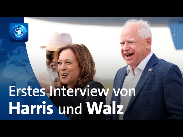 ⁣US-Wahlkampf: Harris und Walz geben erstes gemeinsames TV-Interview