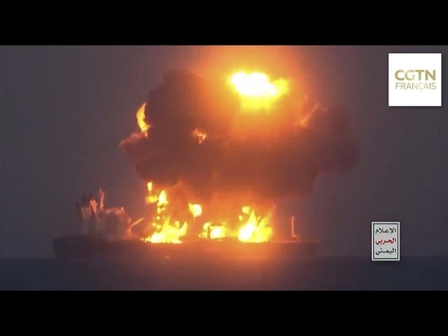 ⁣Vidéo diffusée par les Houthis qui montrerait la prise d'assaut du pétrolier Sounion