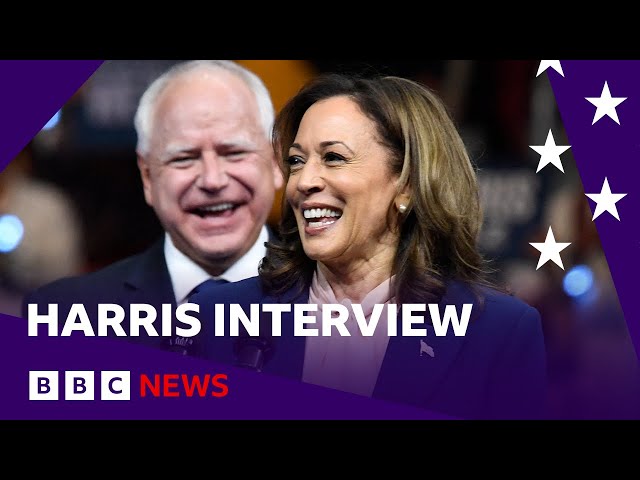 ⁣Kamala Harris gives first interview since entering US presidential race | BBC News