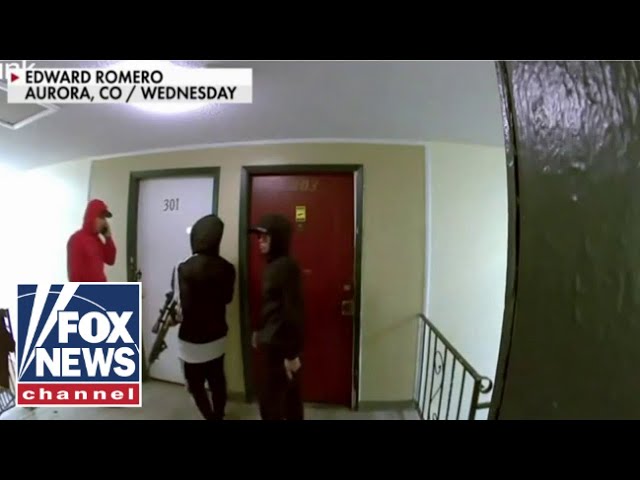 ⁣Terrifying video shows armed suspects in apartment complex