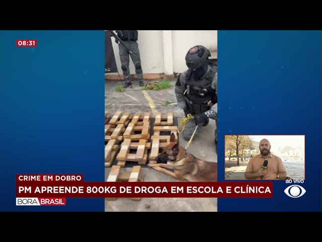 PM apreende 800 kg de drogas escondidas em escola no RJ