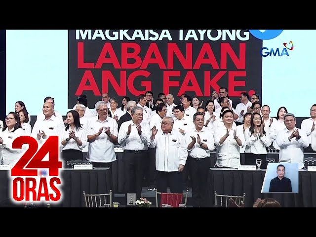 ⁣Panatang labanan ang pagkalat ng fake news, pinangunahan ng GMA Network Inc. kasama ang... | 24 Oras