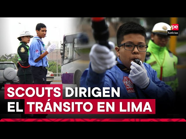 Santa Rosa de Lima 2024: scouts dirigen tránsito de la mano de la PNP