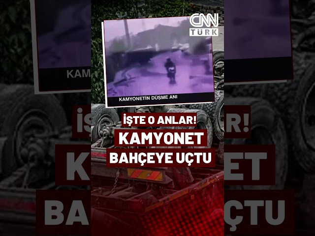 ⁣Kamyonet Sitenin Bahçesine Uçtu! Görüntüler İstanbul'dan...