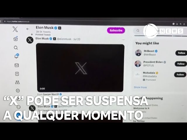 ⁣Rede social X pode ser suspensa a qualquer momento no Brasil