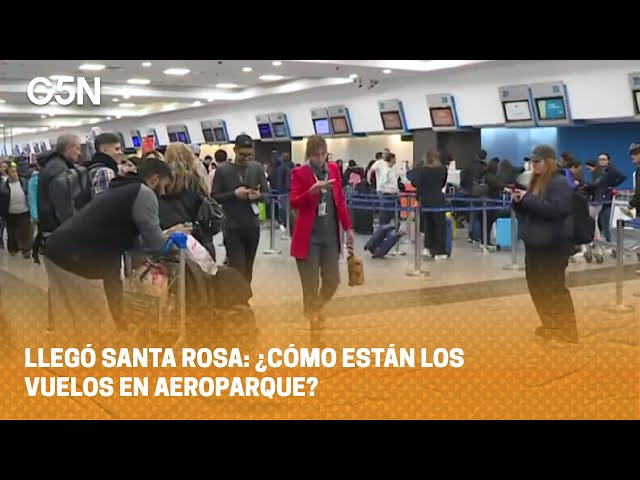 ⁣Llegó SANTA ROSA con fuertes LLUVIAS, VIENTOS y SUDESTADA: ¿Cómo están los VUELOS en AEROPARQUE?