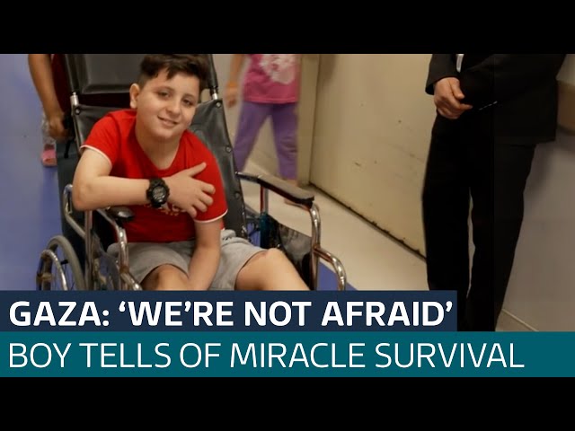 ⁣'We're not afraid': Gaza boy tells of miracle survival after losing leg in blast | IT