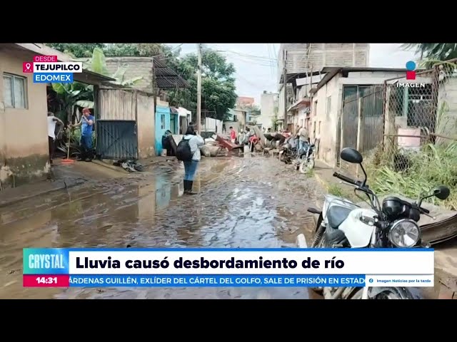 ⁣Intensa lluvia causa el desbordamiento de un río en Tejupilco, Estado de México | Crystal Mendivil