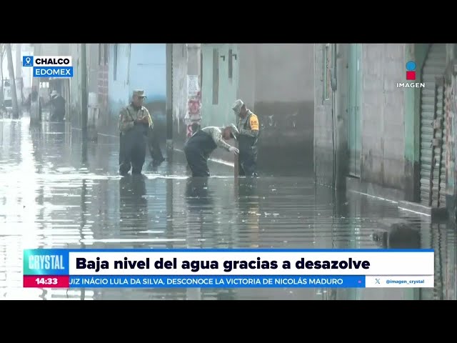 ⁣Bajan los niveles de agua en Chalco | Noticias con Crystal Mendivil